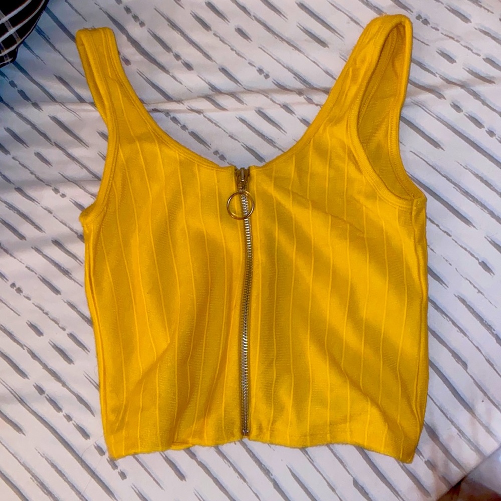 yellow crop top